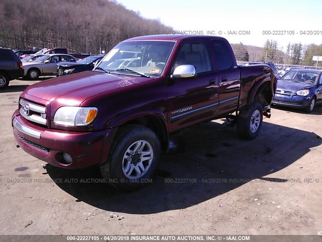 5TBBT441X4S442080 - 2004 TOYOTA TUNDRA ACCESS CAB SR5 MAROON photo 2