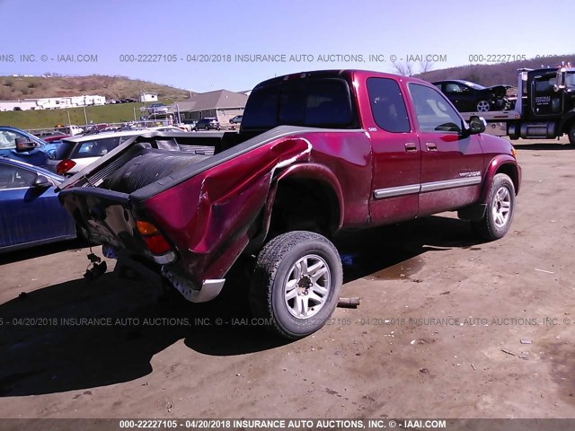 5TBBT441X4S442080 - 2004 TOYOTA TUNDRA ACCESS CAB SR5 MAROON photo 4