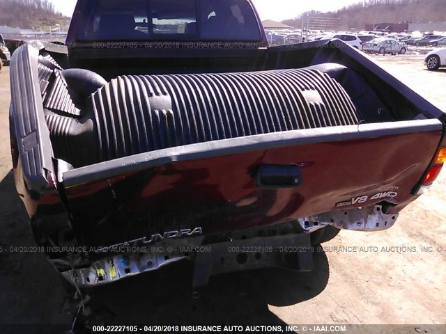 5TBBT441X4S442080 - 2004 TOYOTA TUNDRA ACCESS CAB SR5 MAROON photo 6