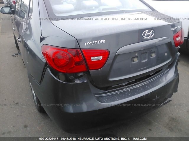 KMHDU46D87U067922 - 2007 HYUNDAI ELANTRA GLS/SE/LIMITED GRAY photo 6