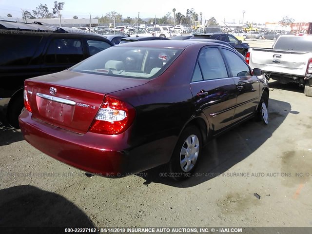 4T1BE32K34U337833 - 2004 TOYOTA CAMRY LE/XLE/SE RED photo 4