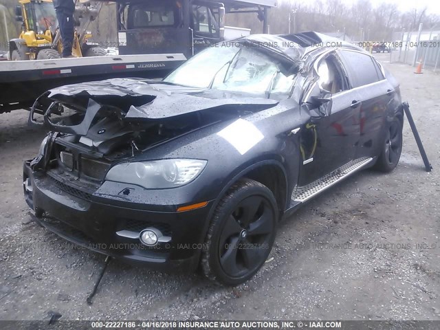 5UXFH0C55BLC66398 - 2011 BMW X6 HYBRID BLACK photo 2
