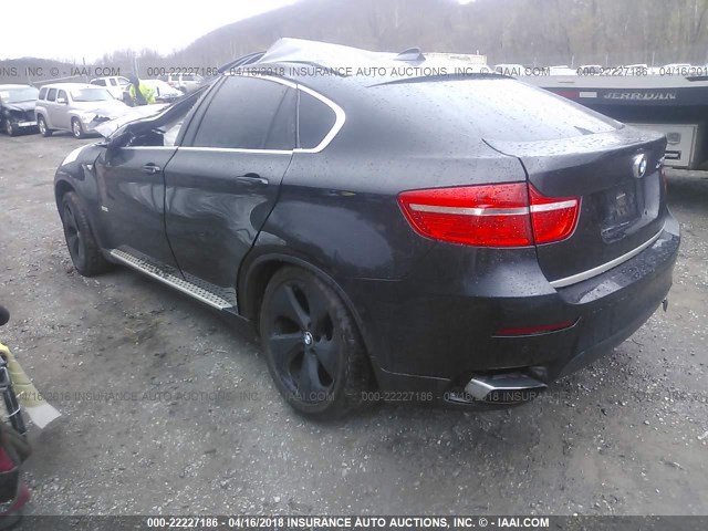 5UXFH0C55BLC66398 - 2011 BMW X6 HYBRID BLACK photo 3