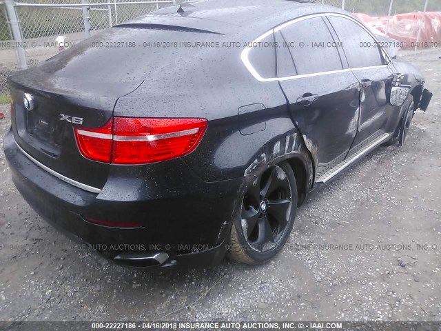 5UXFH0C55BLC66398 - 2011 BMW X6 HYBRID BLACK photo 4