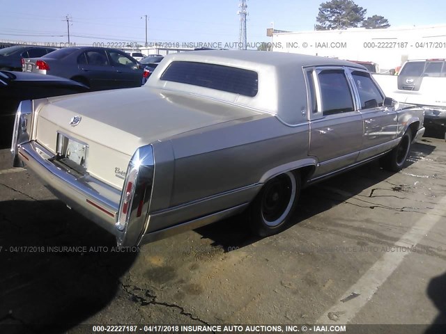 1G6DW54EXMR718467 - 1991 CADILLAC BROUGHAM GOLD photo 4