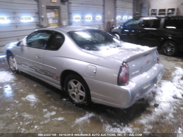 2G1WX12K649383862 - 2004 CHEVROLET MONTE CARLO SS SILVER photo 3