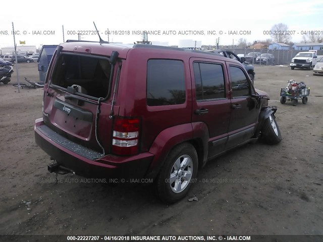 1J4PN2GK7BW571496 - 2011 JEEP LIBERTY SPORT RED photo 4