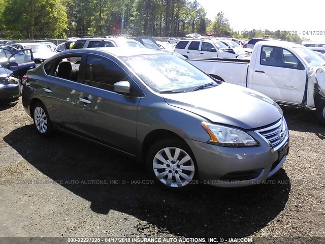 3N1AB7AP1FY383001 - 2015 NISSAN SENTRA S/SV/SR/SL GRAY photo 1