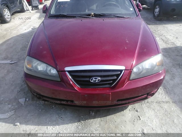 KMHDN46D94U777680 - 2004 HYUNDAI ELANTRA GLS/GT RED photo 6