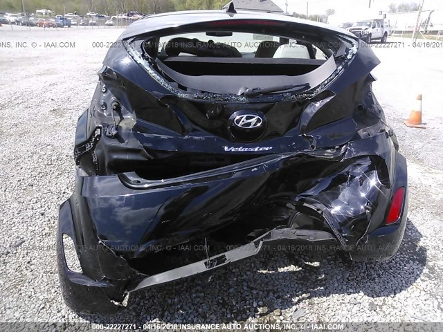 KMHTC6AD0EU214748 - 2014 HYUNDAI VELOSTER BLACK photo 6