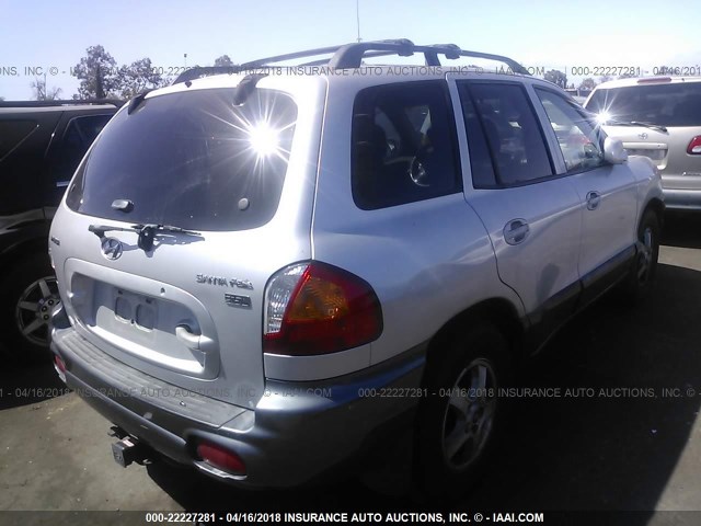 KM8SC13E94U637475 - 2004 HYUNDAI SANTA FE GLS/LX SILVER photo 4