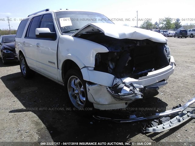 1FMFU19598LA41557 - 2008 FORD EXPEDITION LIMITED WHITE photo 1