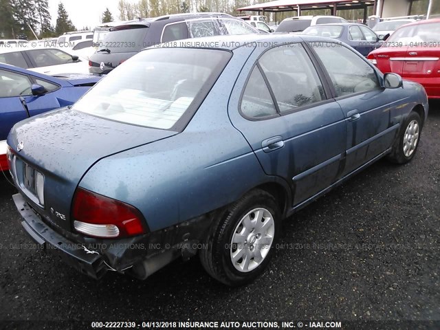 3N1CB51D51L472157 - 2001 NISSAN SENTRA XE/GXE BLUE photo 4