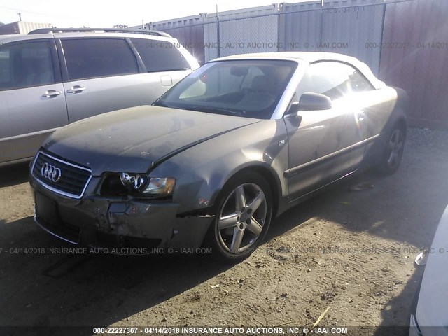 WAUAC48H25K016349 - 2005 AUDI A4 1.8 CABRIOLET SILVER photo 2