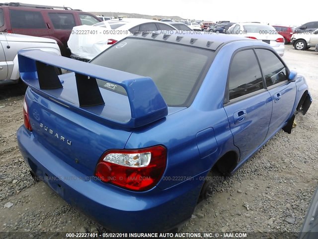 JF1GD296X4G504757 - 2004 SUBARU IMPREZA WRX BLUE photo 4