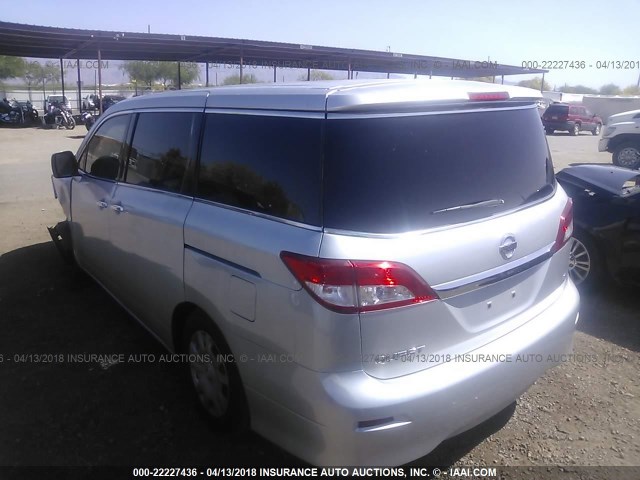 JN8AE2KP5C9030627 - 2012 NISSAN QUEST S/SV/SL/LE SILVER photo 3