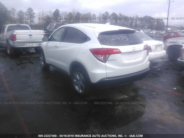 3CZRU6H54GM760352 - 2016 HONDA HR-V EX WHITE photo 3