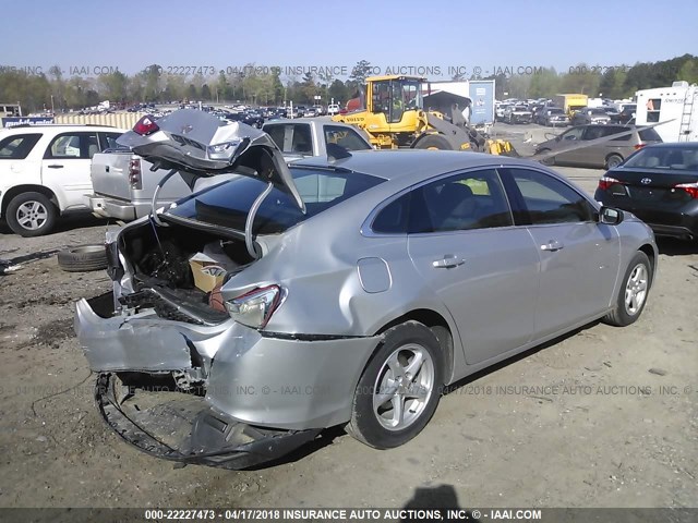 1G1ZB5ST7GF264306 - 2016 CHEVROLET MALIBU LS ვერცხლისფერი ფოტო 4