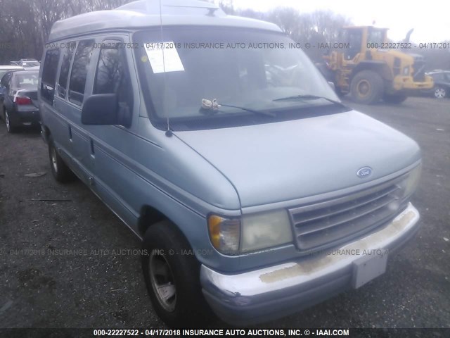 1FDEE14N6SHA01740 - 1995 FORD ECONOLINE E150 VAN BLUE photo 1