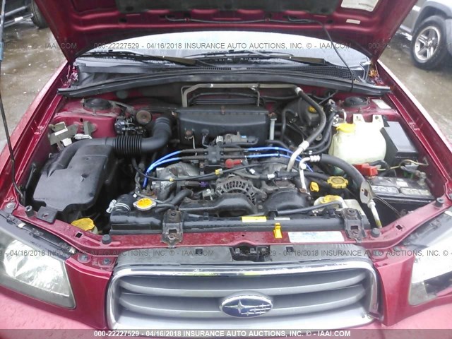 JF1SG656X3H701158 - 2003 SUBARU FORESTER 2.5XS წითელი ფოტო 10