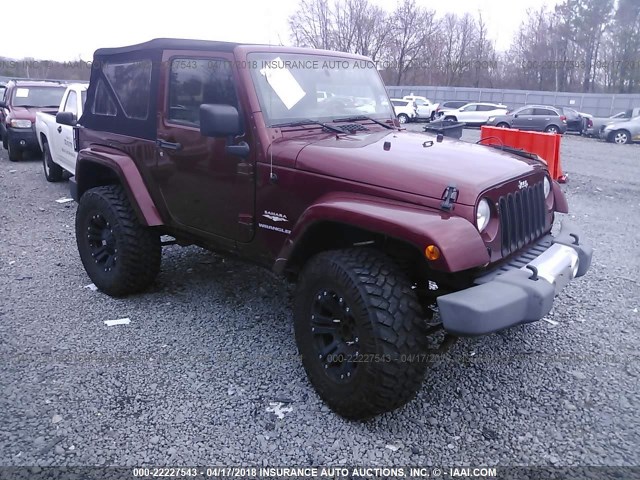 1J8FA54119L768730 - 2009 JEEP WRANGLER SAHARA BURGUNDY photo 1