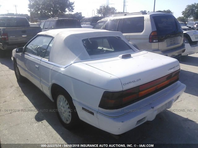 1C3EU4534SF656985 - 1995 CHRYSLER LEBARON GTC WHITE photo 3