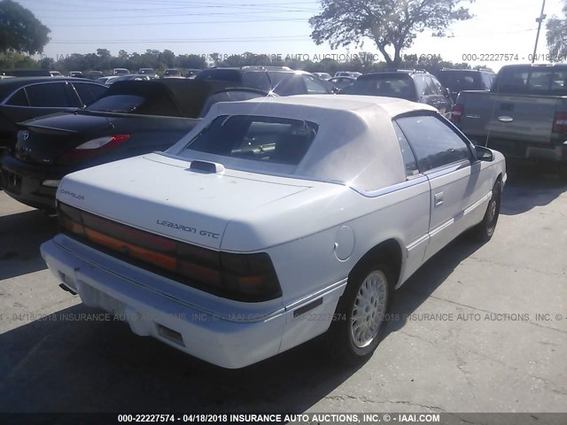 1C3EU4534SF656985 - 1995 CHRYSLER LEBARON GTC WHITE photo 4