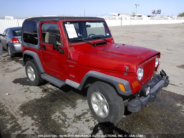 1J4FA49S92P726835 - 2002 JEEP WRANGLER / TJ SPORT RED photo 1