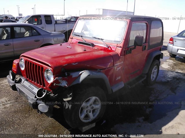 1J4FA49S92P726835 - 2002 JEEP WRANGLER / TJ SPORT RED photo 2