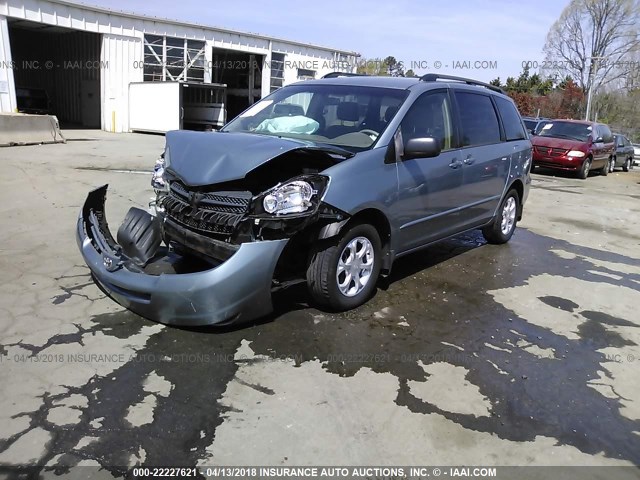 5TDZA23C14S217422 - 2004 TOYOTA SIENNA CE/LE Light Blue photo 2