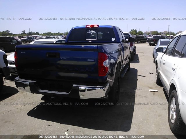 5TFRM5F14EX072780 - 2014 TOYOTA TUNDRA DOUBLE CAB SR/SR5 BLUE photo 4