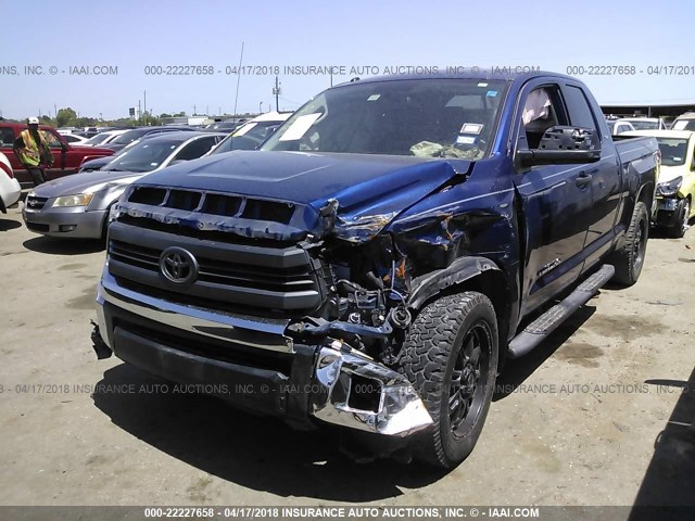 5TFRM5F14EX072780 - 2014 TOYOTA TUNDRA DOUBLE CAB SR/SR5 BLUE photo 6