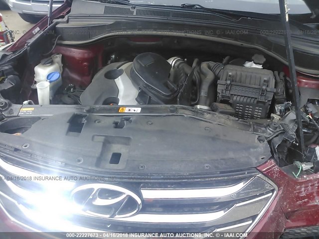 5XYZWDLA2DG062467 - 2013 HYUNDAI SANTA FE SPORT  MAROON photo 10