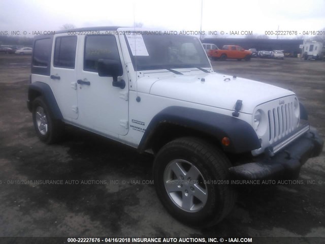 1C4HJWDG3EL316878 - 2014 JEEP WRANGLER UNLIMITE SPORT WHITE photo 1