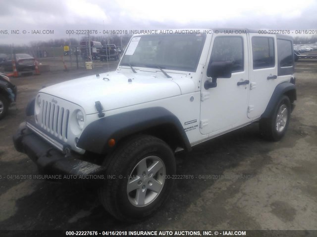 1C4HJWDG3EL316878 - 2014 JEEP WRANGLER UNLIMITE SPORT WHITE photo 2