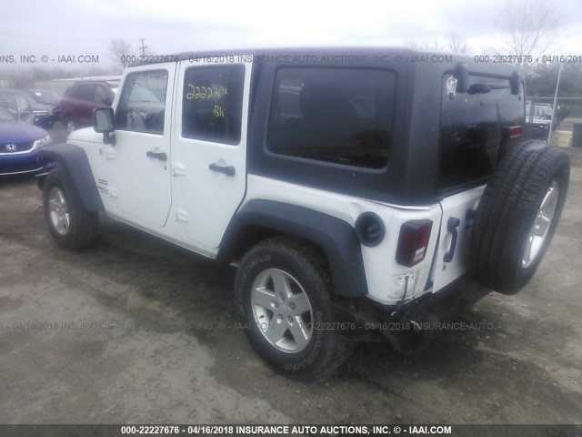 1C4HJWDG3EL316878 - 2014 JEEP WRANGLER UNLIMITE SPORT WHITE photo 3