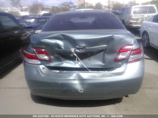 4T1BF3EK3BU722329 - 2011 TOYOTA CAMRY SE/LE/XLE GREEN photo 6