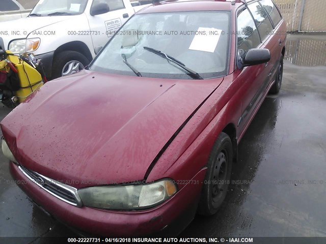 4S3BK6256S7327821 - 1995 SUBARU LEGACY BRIGHTON RED photo 2