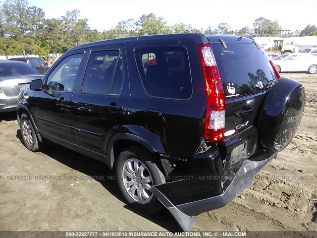 JHLRD78925C061379 - 2005 HONDA CR-V SE/EX BLACK photo 3