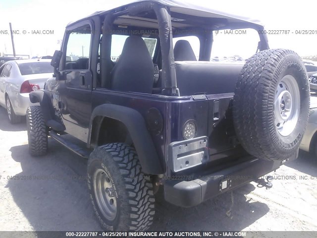 1J4FY29P0WP801035 - 1998 JEEP WRANGLER / TJ SE Dark Blue photo 3