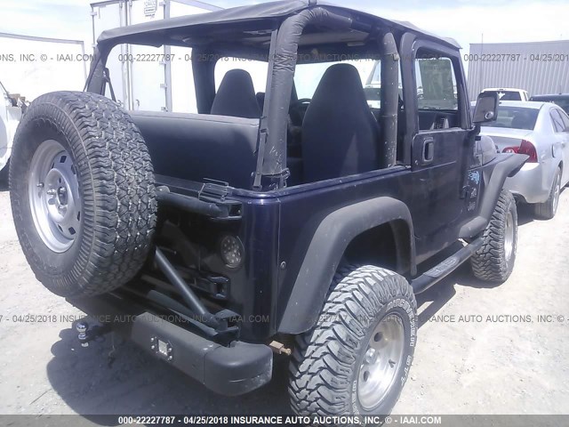 1J4FY29P0WP801035 - 1998 JEEP WRANGLER / TJ SE Dark Blue photo 4