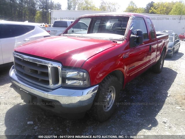 1FTNX20F61EA25717 - 2001 FORD F250 SUPER DUTY RED photo 2