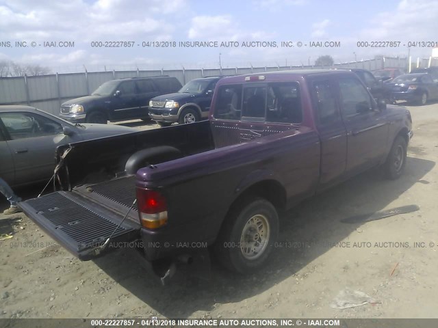 1FTCR14U4RTA85197 - 1994 FORD RANGER SUPER CAB PURPLE photo 4