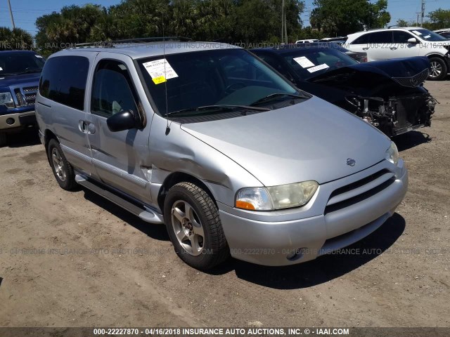 4N2ZN15T31D805340 - 2001 NISSAN QUEST GXE SILVER photo 1