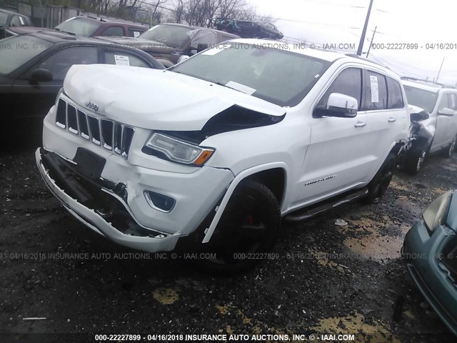 1C4RJFCG4EC265042 - 2014 JEEP GRAND CHEROKEE OVERLAND WHITE photo 2