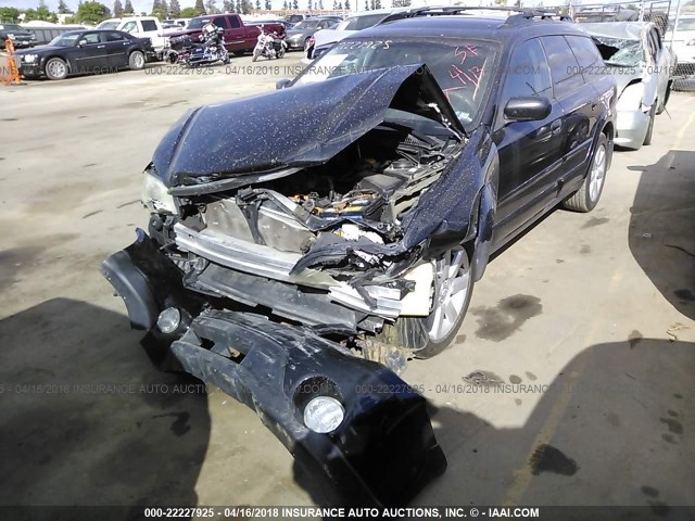 4S4BP61C987357207 - 2008 SUBARU OUTBACK 2.5I BLACK photo 2