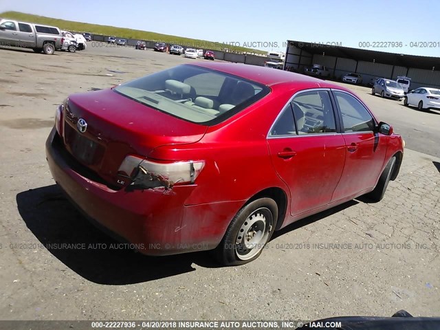 4T1BE46KX7U176501 - 2007 TOYOTA CAMRY NEW GENERAT CE/LE/XLE/SE RED photo 4