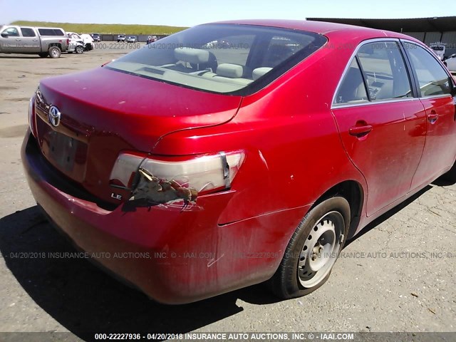 4T1BE46KX7U176501 - 2007 TOYOTA CAMRY NEW GENERAT CE/LE/XLE/SE RED photo 6