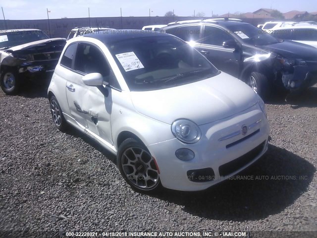 3C3CFFBR0CT380253 - 2012 FIAT 500 SPORT WHITE photo 1