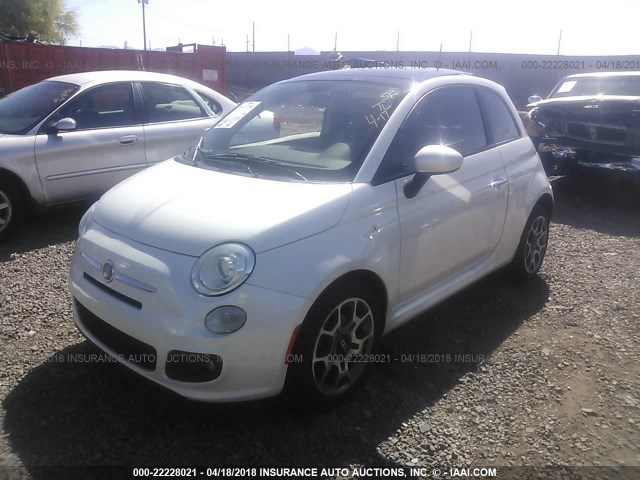 3C3CFFBR0CT380253 - 2012 FIAT 500 SPORT WHITE photo 2